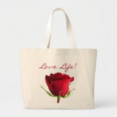 Red Rose Love Life Canvas Jumbo Canvas tas (Voorkant)