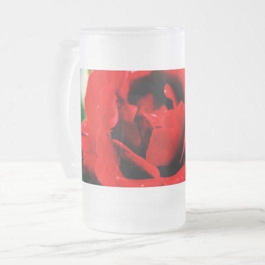 Red Rose Love Matglas Bierpul (Voorkant links)