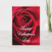 Red Rose Love Romantic Custom Text Valentijnsdag Kaart (Voorkant)