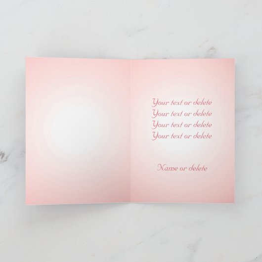 Red Rose Love Romantic Custom Text Valentijnsdag Kaart (Binnen)