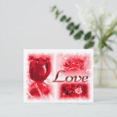 Red Rose Love Trio Briefkaart (Staand voorkant)