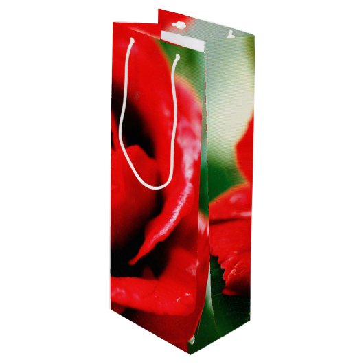 Red Rose Love Wijn Cadeautas (Voorkant Gekanteld)