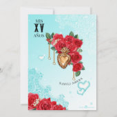 Red Rose Lowrider Chola Chicano Quinceanera Kaart (Achterkant)