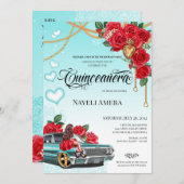 Red Rose Lowrider Chola Chicano Quinceanera Kaart (Voorkant / Achterkant)