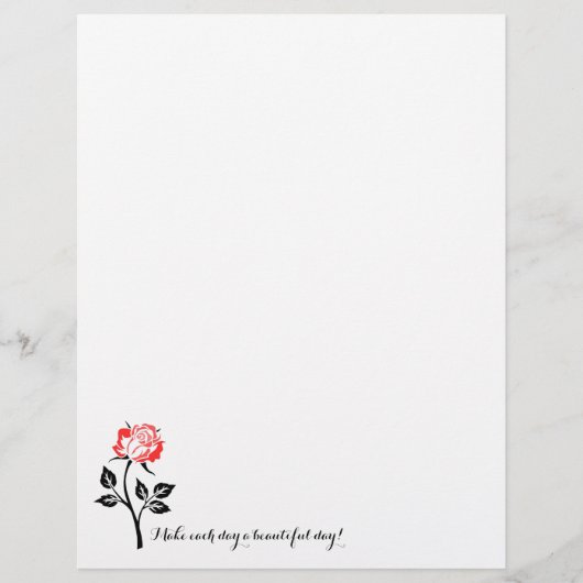 Red Rose, maak elke dag mooi! Papierwaren Briefhoofd (Voorkant)