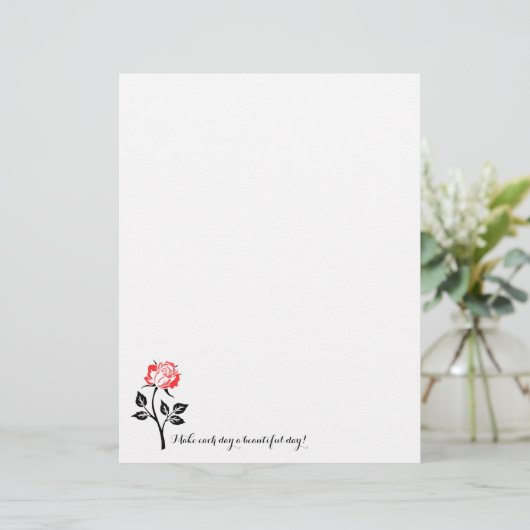 Red Rose, maak elke dag mooi! Papierwaren Briefhoofd (Staand voorkant)