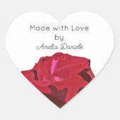 Red Rose Made with Love Craft Sticker (Voorkant)