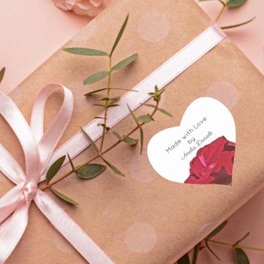 Red Rose Made with Love Craft Sticker