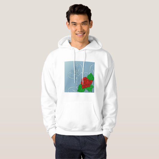 Red Rose Mannen Hoodie (Voorkant volledig)