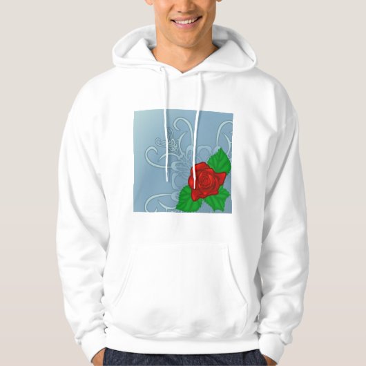 Red Rose Mannen Hoodie (Voorkant)
