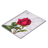Red Rose Marble Modern Glam Floral Flower Notitieboek (Linkerzijde)