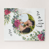 Red Rose Marry Me Script Voorstel Foto Legpuzzel (Horizontaal)