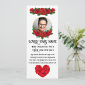 Red Rose Memorial/Funeral Flat Kaart (Staand voorkant)