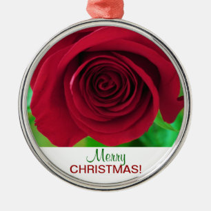 Red Rose Merry kerstversiering Metalen Ornament