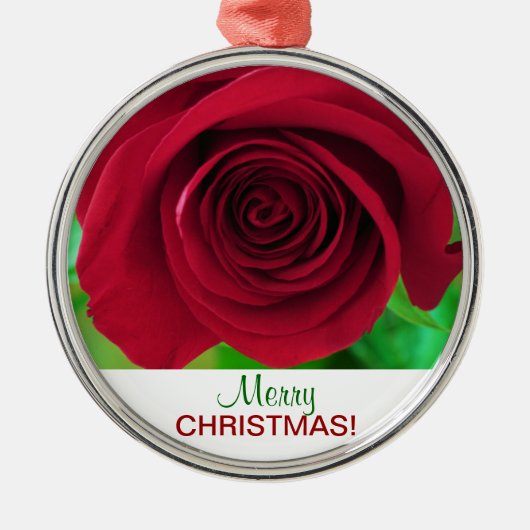 Red Rose Merry kerstversiering Metalen Ornament (Voorkant)