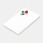 Red Rose met naam Post-it® Notes (Schuin)