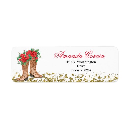 Red Rose Mexican Mis Quince Adres Label (Voorkant)
