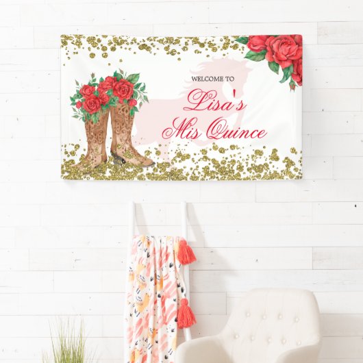 Red Rose Mexican Mis Quince Large Banner (Insitu)