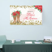 Red Rose Mexican Mis Quince Large Banner (Beurs)