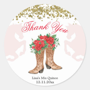 Red Rose Mexican Mis Quince Sticker