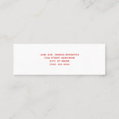 Red Rose Mini Visitekaartje (Achterkant)