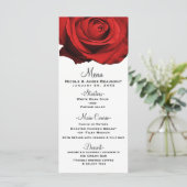 Red Rose Modern Glam Elegant Wedding Menu (Staand voorkant)