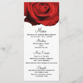 Red Rose Modern Glam Elegant Wedding Menu (Voorkant)