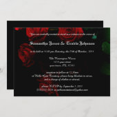 Red Rose Modern Gothic Wedding Invitations Kaart (Voorkant / Achterkant)