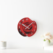 Red Rose Modern Rustic White Glam Elegant Wedding Ronde Klok (Huis)