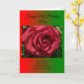 Red Rose Moeder 80th Personalized Birthday Kaart (Gele Bloem)
