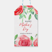 Red Rose Moederdag Design met Kinder namen Cadeaulabel (Achterkant)