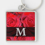 Red Rose Monogram Sleutelhanger (Voorkant)