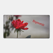 Red Rose Mooi Fotografisch Bloemen Grijs Bureaumat (Voorkant)