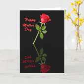 Red Rose Mothers Day Reflection Card Kaart (Gele Bloem)