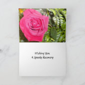 Red Rose N Fern Get Well Kaart (Binnen)