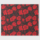 Red Rose Naadless Patroon Cadeaupapier (Vlak)