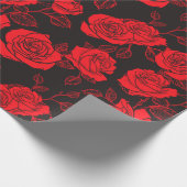 Red Rose Naadless Patroon Cadeaupapier (Hoek)