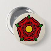 Red Rose of Lancaster, England Emblem of Royalty Ronde Button 7,6 Cm (Voorkant /achterkant)