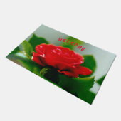 Red Rose of passion bekleed met dauwdruppels Welko Deurmat (Schuin)