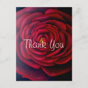 Red Rose Oil Painting Hartelijk dank Briefkaart