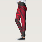 Red rose on black background vintage effect leggings (Links)