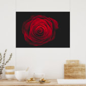 Red rose on black background vintage effect poster (Keuken)