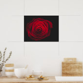 Red rose on black background vintage effect poster (Keuken)