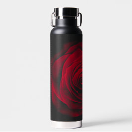 Red rose on black background vintage effect waterfles