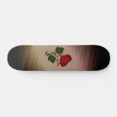 Red Rose on Black met naam Persoonlijk Skateboard (Horizontaal)