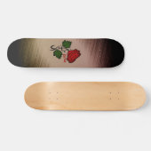 Red Rose on Black met naam Persoonlijk Skateboard (Horizontaal)
