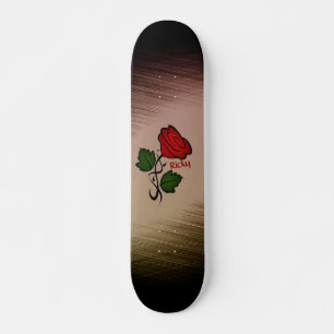 Red Rose on Black met naam Persoonlijk Skateboard
