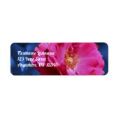 Red Rose on Blue Tint Flower Address Etiket (Voorkant)