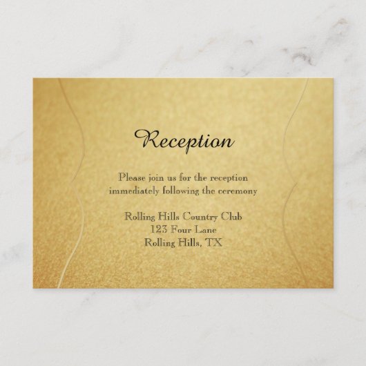 Red Rose on Gold Wedding Reception Insert Informatiekaartje (Voorkant)