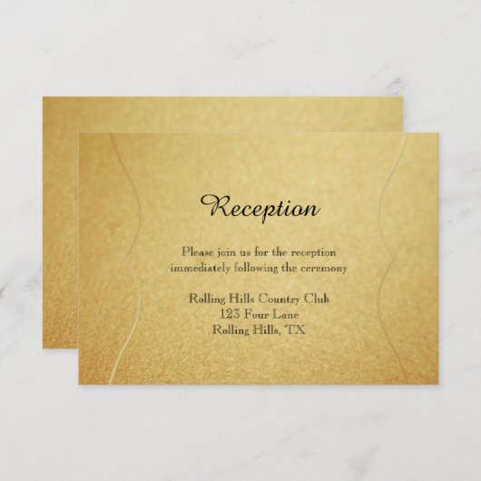 Red Rose on Gold Wedding Reception Insert Informatiekaartje (Voorkant / Achterkant)